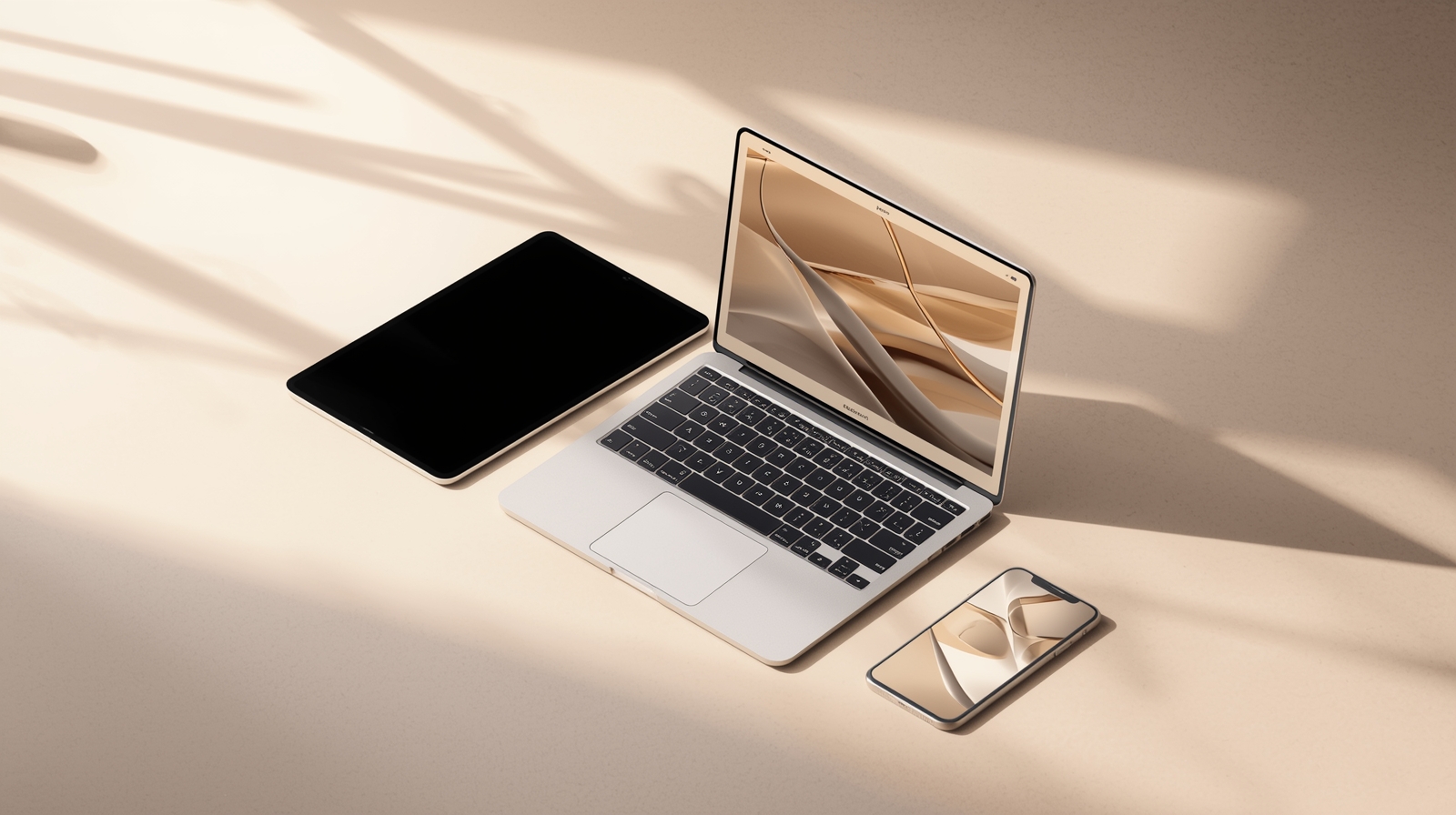 mockup présentant un site internet harmonisé sur ordinateur, tablette et smartphone
